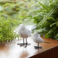 Marble Print Bird Figurines Set