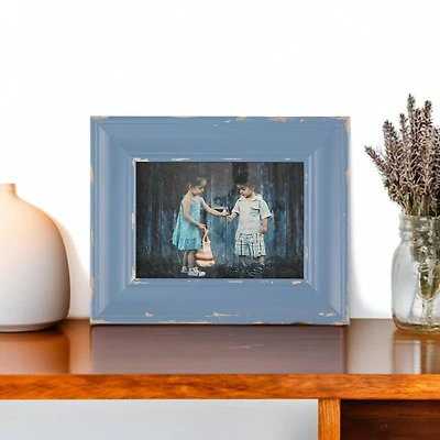 DII® Antique Stonewash Blue Distressed 5" x 7" Farmhouse Picture Frame