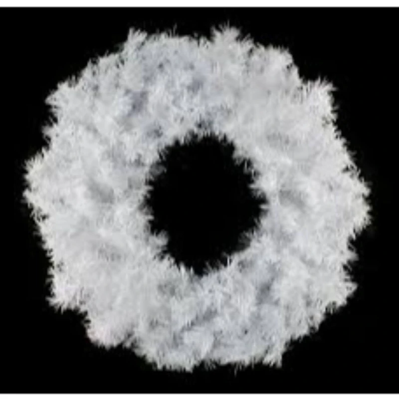 24" White Canadian Pine Artificial Christmas Wreath