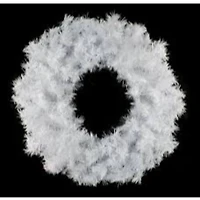 24" White Canadian Pine Artificial Christmas Wreath