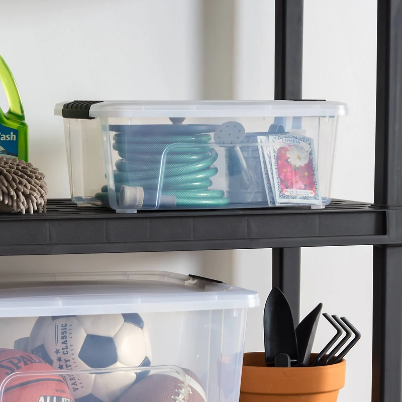 IRIS® 13.5qt. Buckled Clear Boxes with Clear Buckle Lids, 6ct.