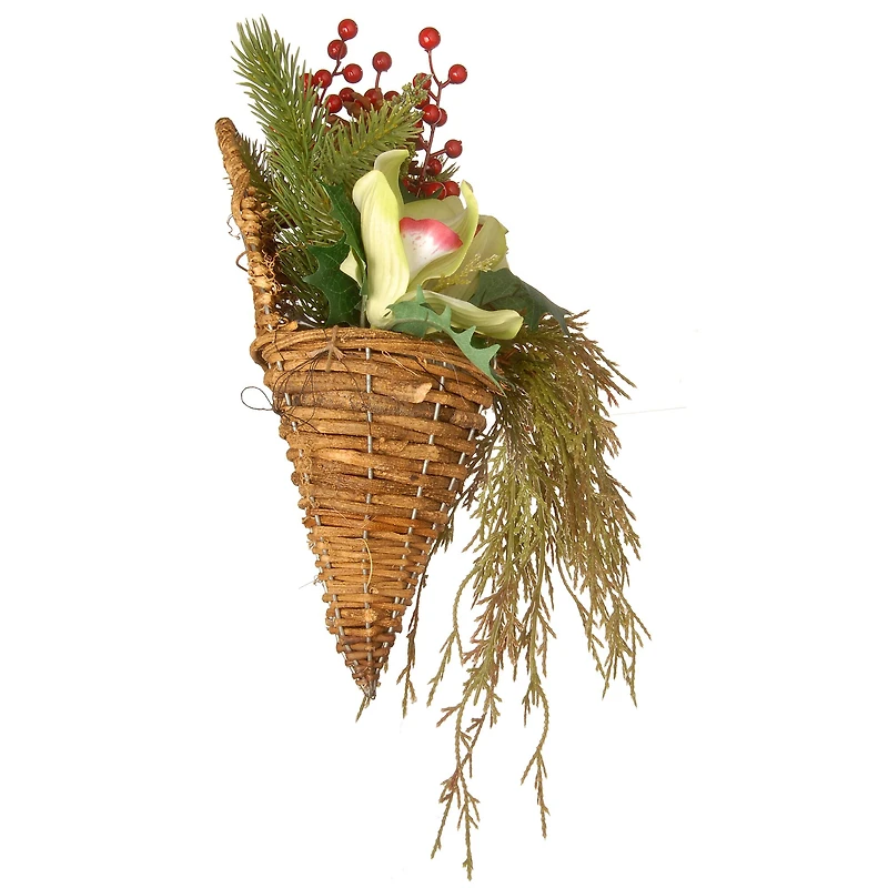 11" Cymbidium Flower Wall Basket