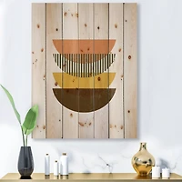 Designart - Abstract Geometric Half Moons In Earth Tones