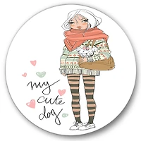 Designart - Cute Girl With Dog