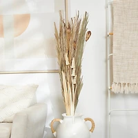 62" Beige Dried Plant Assorted Bouquet Palm Leaf Natural Foliage with Branch Accents