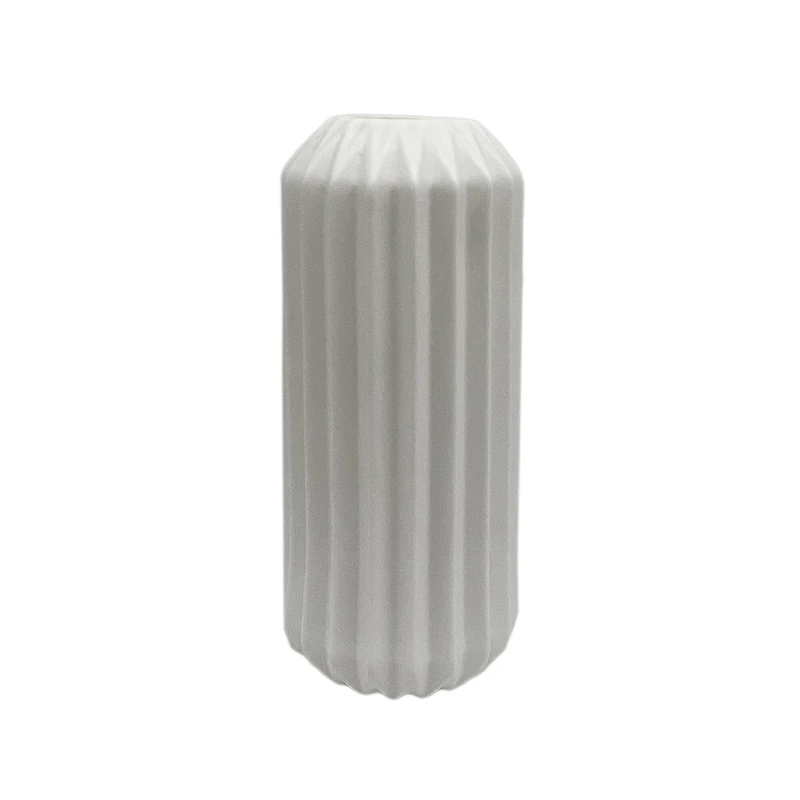 8 Pack: 9" White Geometric Ceramic Vase by Ashland®