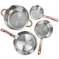 Gibson Home® Ansonville 8-Piece Stainless Steel Cookware Set with Rose Gold Handles
