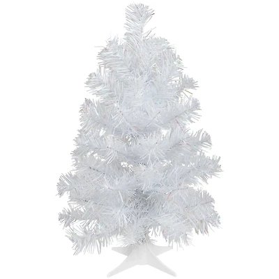 18" Unlit White Iridescent Spruce Artificial Christmas Tree