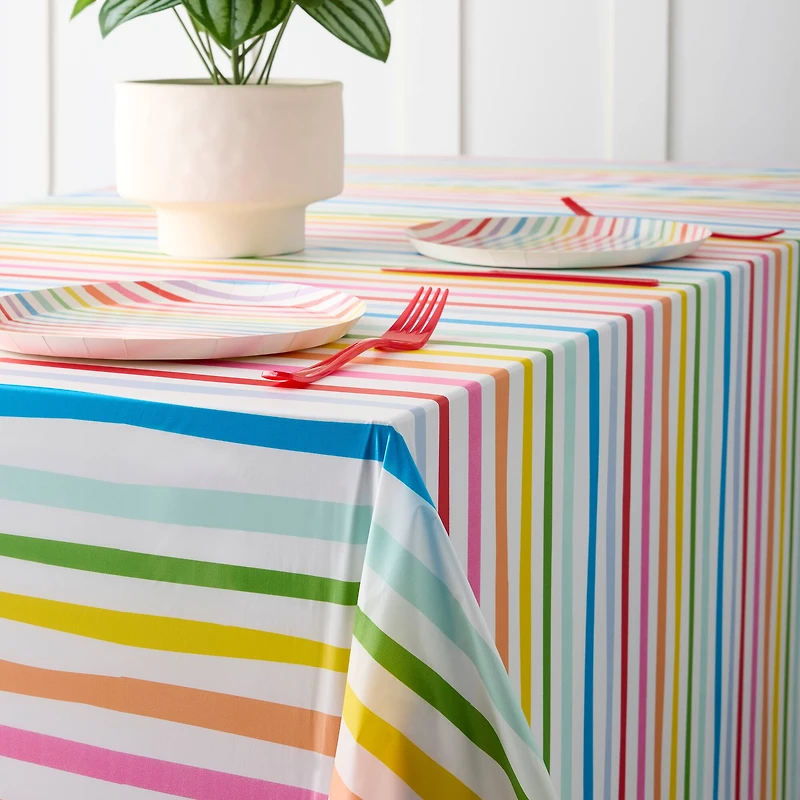 108" Rainbow Plastic Table Cover by Celebrate It™