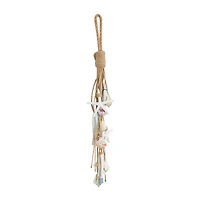 Brown Jute Rope Fish Layered Hanging Home Wall Décor with Cream Shell and Starfish Accents