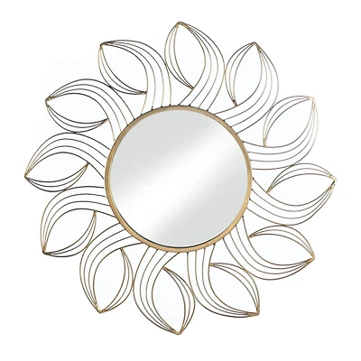 25" Golden Petals Wall Mirror