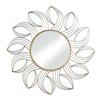 25" Golden Petals Wall Mirror