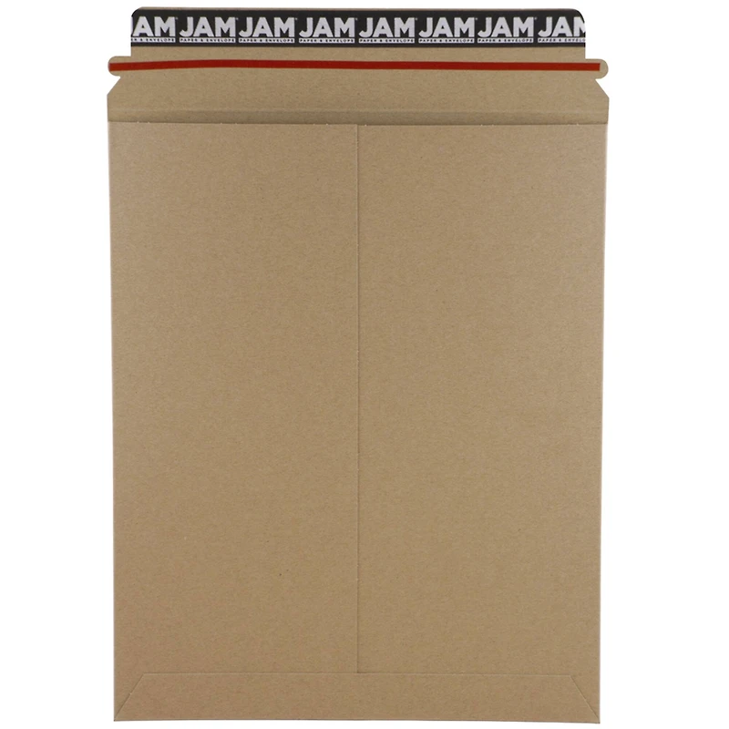 JAM Paper 9.75" x 12.25" Brown Kraft Flat Photo Mailer Peel & Seal Closure Envelopes, 6ct.