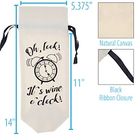 Personality Case™ Wine O'Clock Canvas Wine Bag