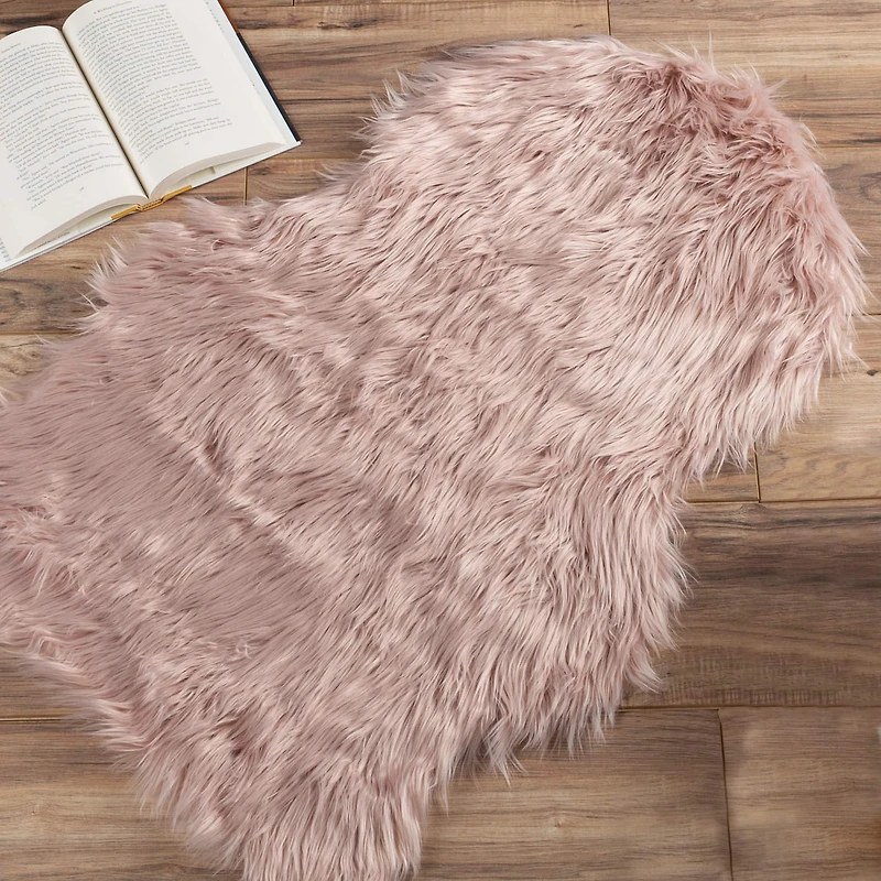 Hastings Home Faux Sheepskin Fur Rug