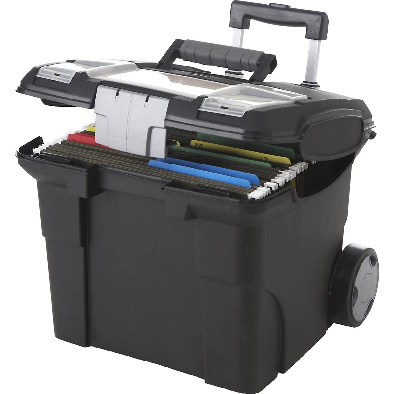 Storex Portable File Box on Wheels