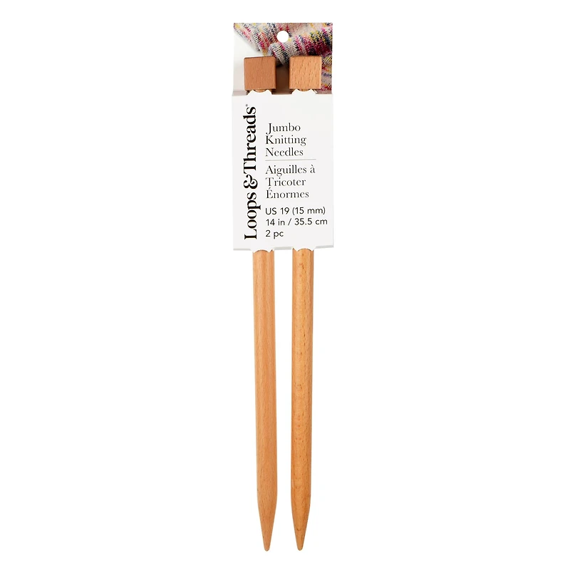 14" Jumbo Wood Knitting Needles by Loops & Threads