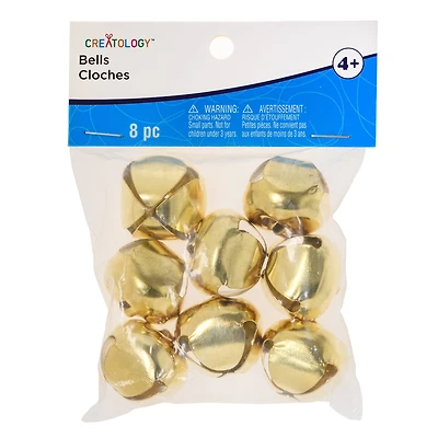 12 Packs: 8 ct. (96 total) 30mm Gold Jingle Bells by Creatology™