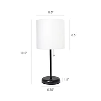 LimeLights White Shade Stick Lamps with USB Charging Port
