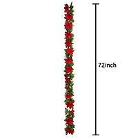 6ft. Red & Green Poinsettia Chain Garland by Ashland®