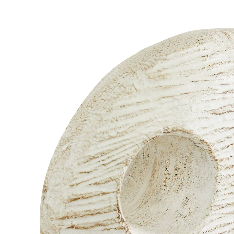 Set of 2 White Ceramic Coastal Fish Sculpture, 13", 9"