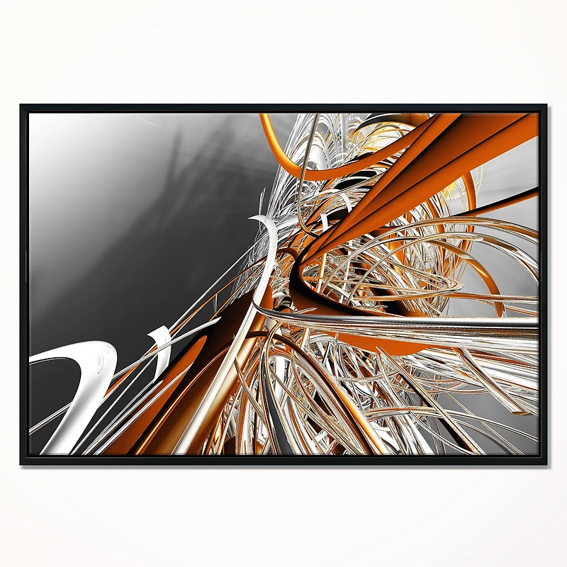 Designart - Fractal Red N White Connected Stripes