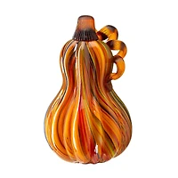Glitzhome® 8.5" Multi Striped Glass Gourd
