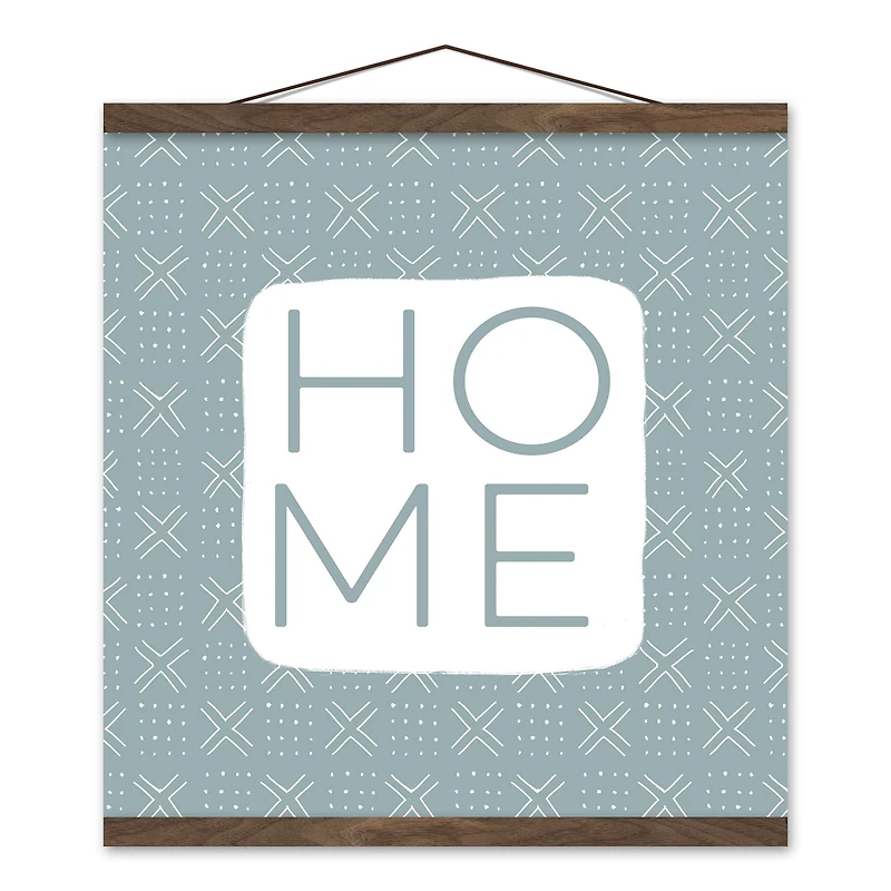 Home Mudcloth Pattern Teak Hanging Canvas Wall Art