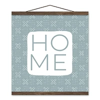 Home Mudcloth Pattern Teak Hanging Canvas Wall Art