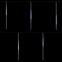 Set of 10 White LED Snowfall Icicle Christmas Tube Lights - 20.5 ft Clear Wire