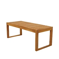47" Brown Teak Wood Slatted Outdoor Accent Table