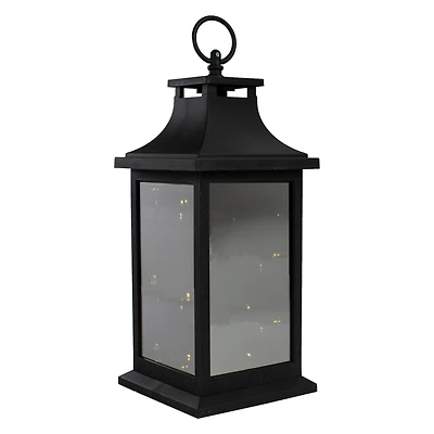 12" Black LED Lantern with Flickering Light