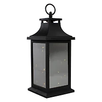 12" Black LED Lantern with Flickering Light