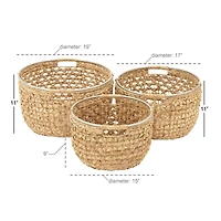 Tan Sea Grass Natural Storage Basket Set