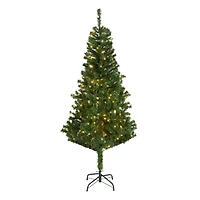 6ft. Pre-Lit Feel Real® Linden Spruce Artificial Christmas Tree, Warm White LED Lights