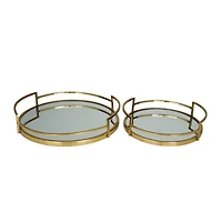 The Novogratz Gold Contemporary Tray, Set of 2" 19", 14"
