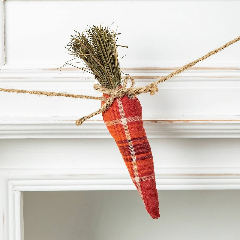 Glitzhome® Easter Burlap Carrots Garland