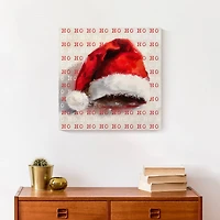 Painterly Santa Hat 16" x 16" Canvas Wall Art