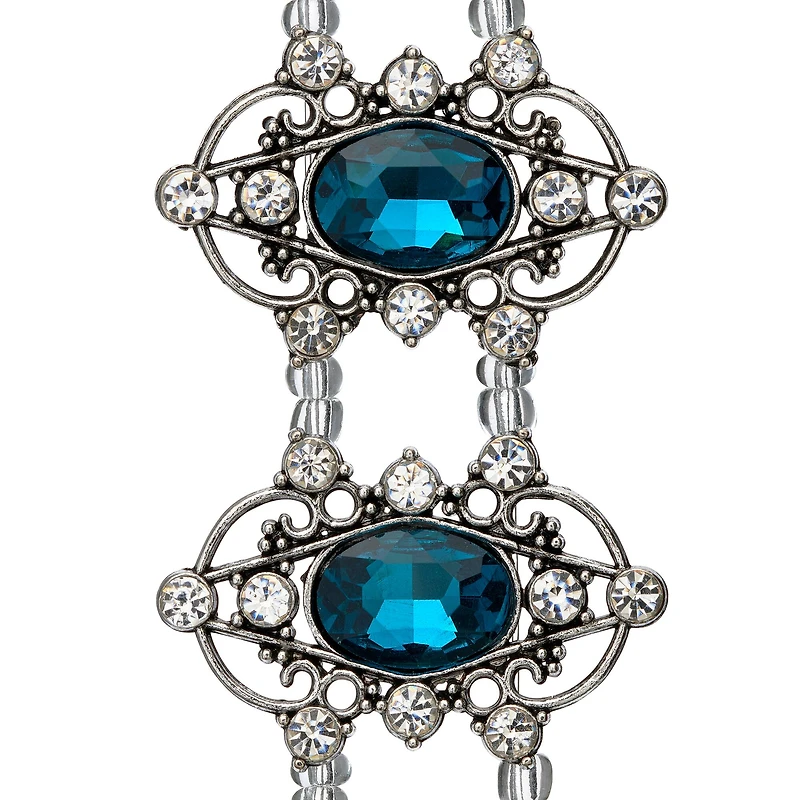 Dark Aqua Slider Metal Oval Beads, 35mm by Bead Landing™