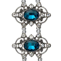 Dark Aqua Slider Metal Oval Beads, 35mm by Bead Landing™