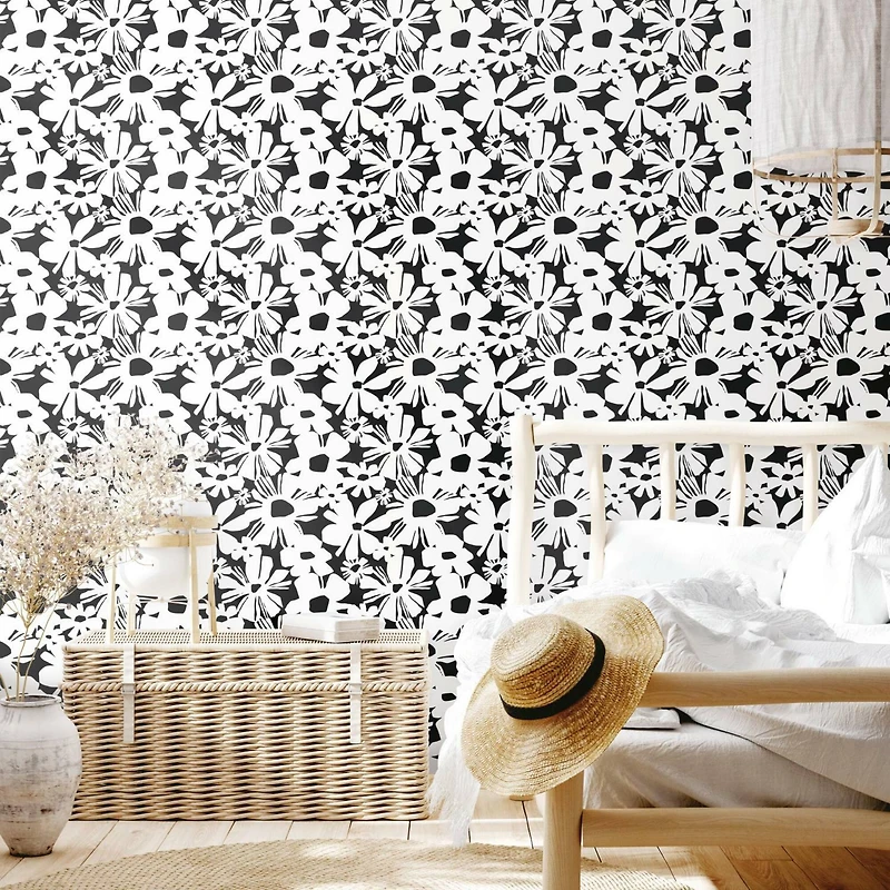 RoomMates Black Daisy Chain Peel & Stick Wallpaper