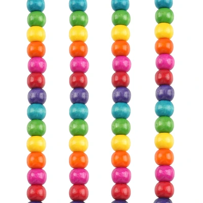 Multicolored Wood Rondelle Beads, 10mm by Bead Landing™