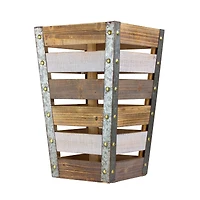 17.5" Wood & Metal Storage Crate