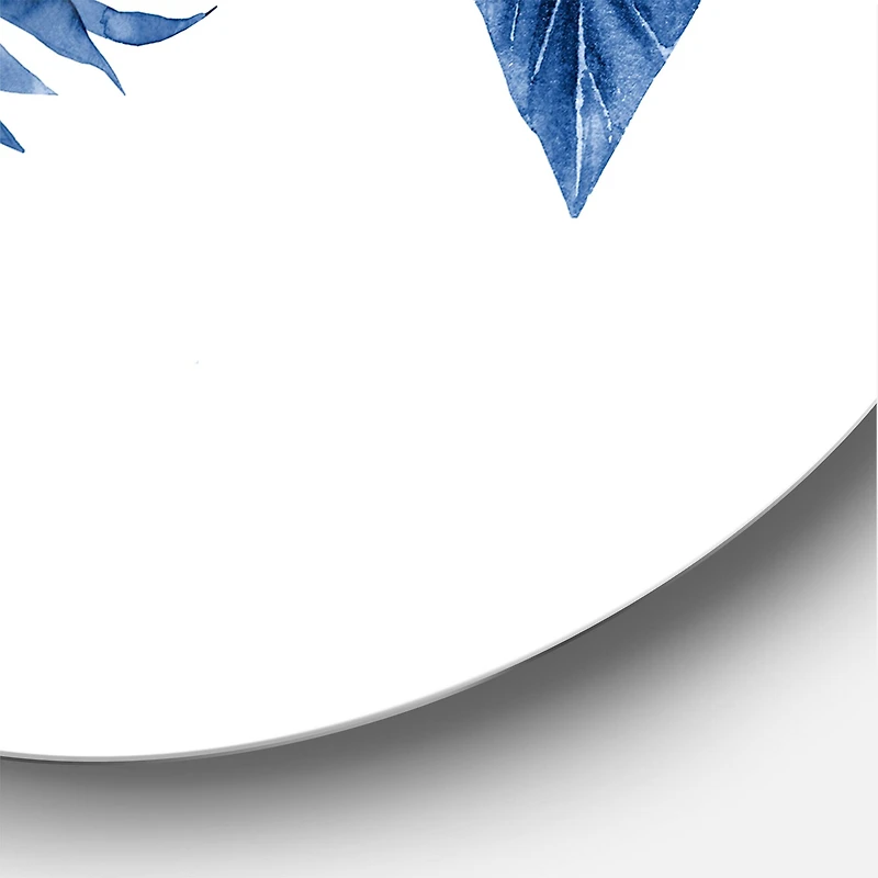 Designart - Classic Blue Tropical Leaves