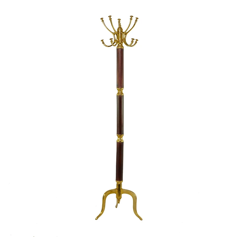 Gold Aluminum Traditional Coat Rack, 18" x 18" x 72"