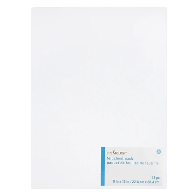 9" x 12" White Felt Sheets, 18ct. by Creatology™
