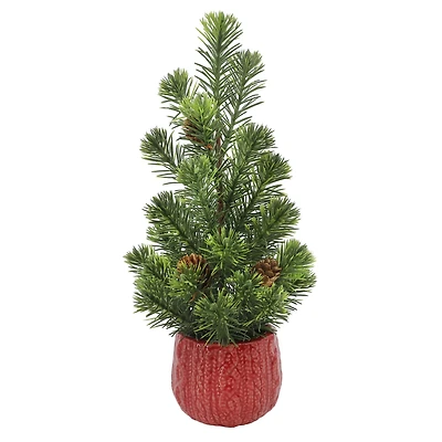12" Pine & Pinecone Accent Tree in Red Pot by Ashland®