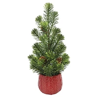 12" Pine & Pinecone Accent Tree in Red Pot by Ashland®