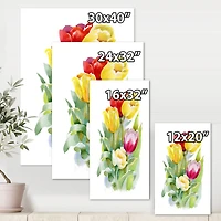 Designart - Bouquet of White and Red Tulips