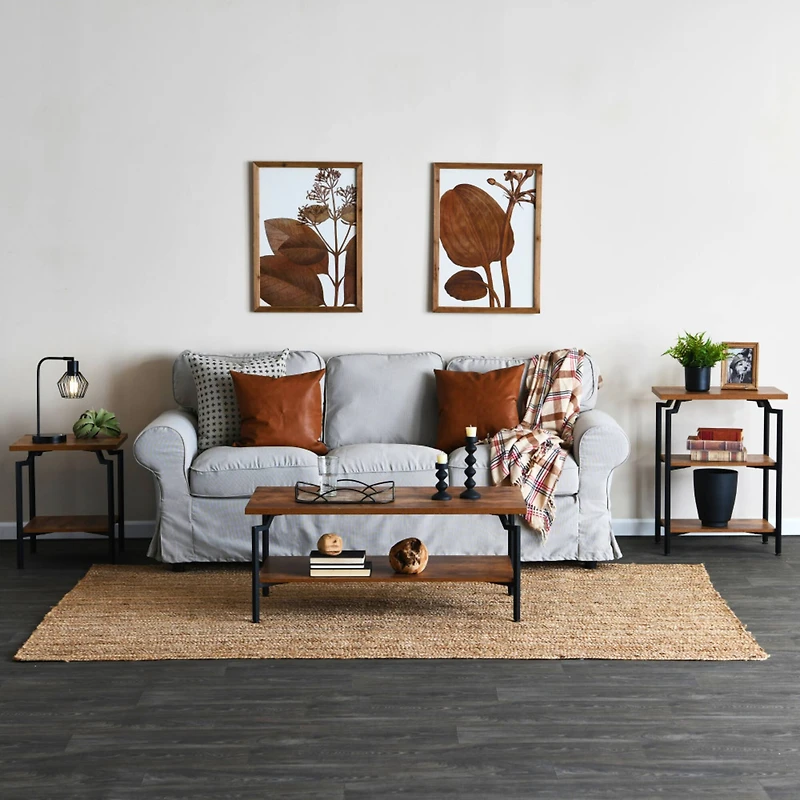 Household Essentials Crown 22" 2-Tier Square Side End Table